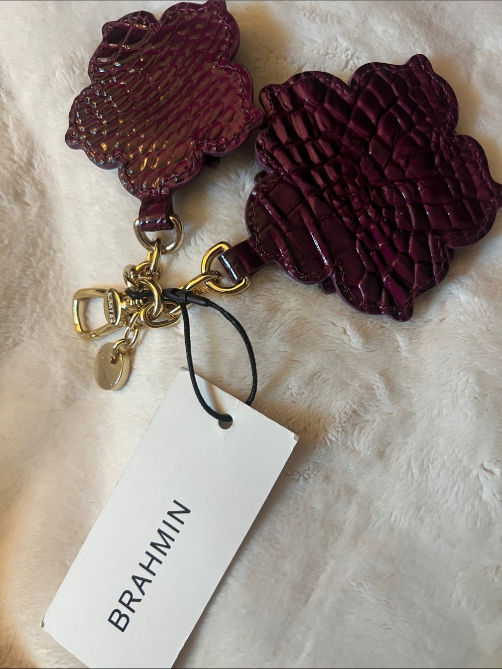 BRAHMIN Hallie in Sugar Plum Small/BRAHMIN Duo Flower Purse Charm Included NWT - Picture 16 of 16